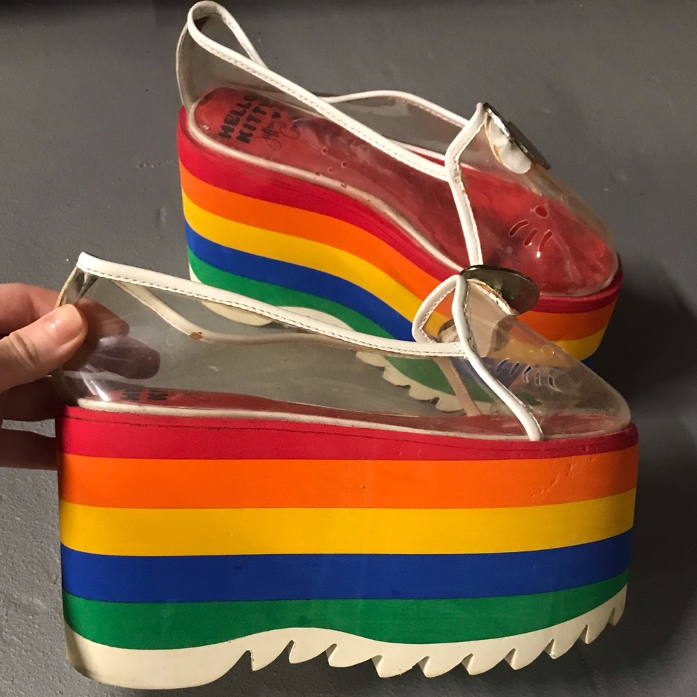 COPY - Jeffrey Campbell Hello Kitty Rainbow Platform Sandals